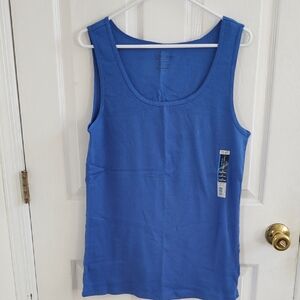 Faded Glory Royal Blue Ribbed Scoop Neck Tank